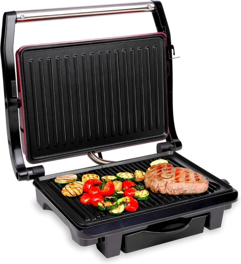 SNJY Grill Apparaat Bakplaat Electrisch Tafelgrill 1000 W Rood