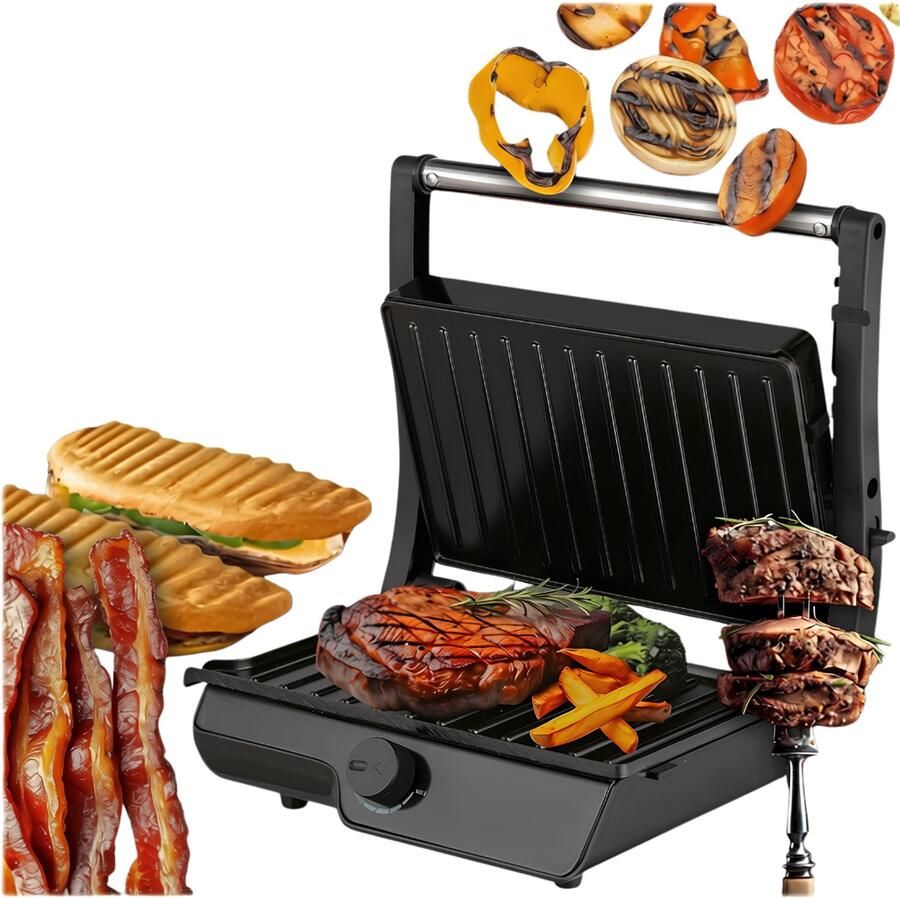 SNJY Grill Apparaat Bakplaat Electrisch Tafelgrill 2000 W Zwart