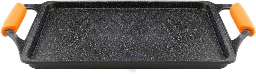 SNJY Grillplaat Inductie Bakplaat Inductie Grill Apparaat Gietijzeren Pan 37 x 25 cm Zwart