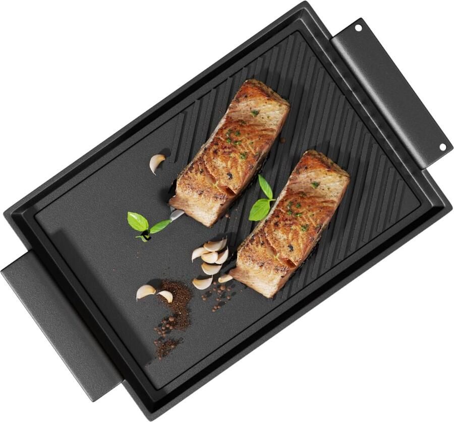 SNJY Grillplaat Inductie Bakplaat Inductie Grill Apparaat Gietijzeren Pan 38 x 21 cm Zwart