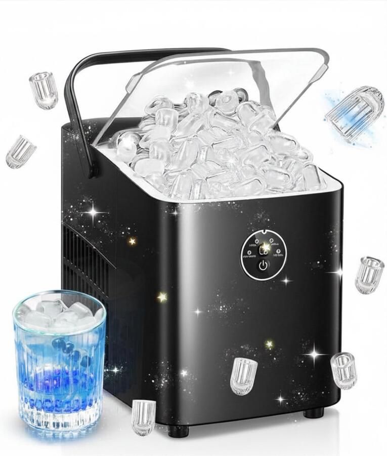 SNJY IJsblokjesmachine IJsmachine IJsblokjesmakers 1 5L 14kg 24 Uur 120W Zwart