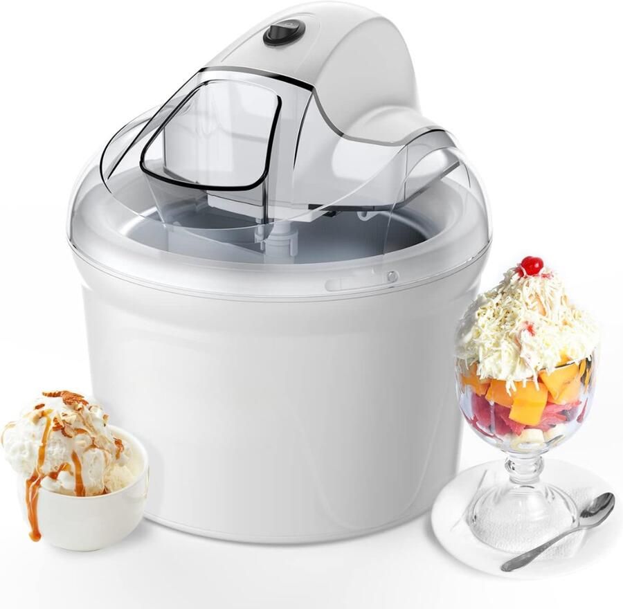 SNJY IJsmachine Softijs Machine Voor Thuis IJsmaker Compact 1 5 Liter Wit
