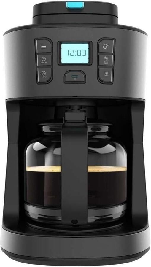 SNJY Koffiemachine met Bonen Volautomatische Koffiemachine Koffiezetapparaat Bonen Espressomachine 1086W Zwart
