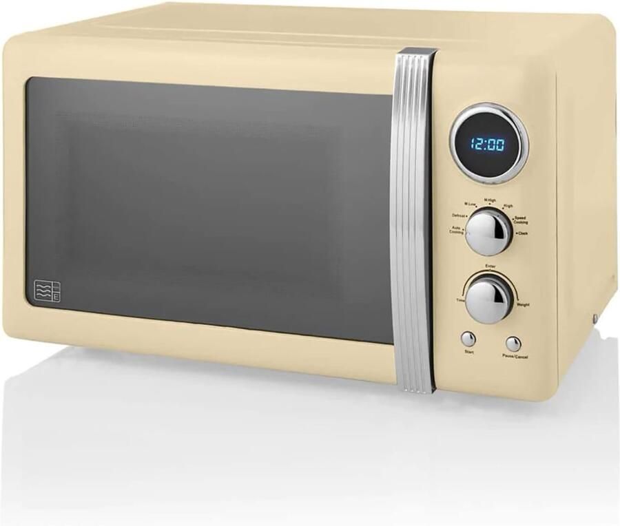 SNJY Magnetron Vrijstaand Microgolf Microwave 5 Standen 20 Liter 32D x 44B x 26H cm 800 W Crème