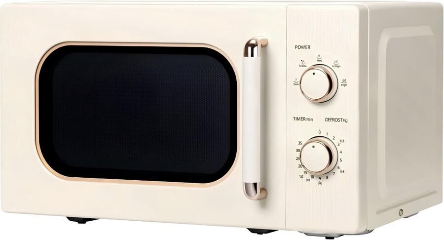 SNJY Magnetron Vrijstaand Microgolf Microwave 5 Standen 20 Liter 36 3D x 44B x 25 9H cm 700W Crème
