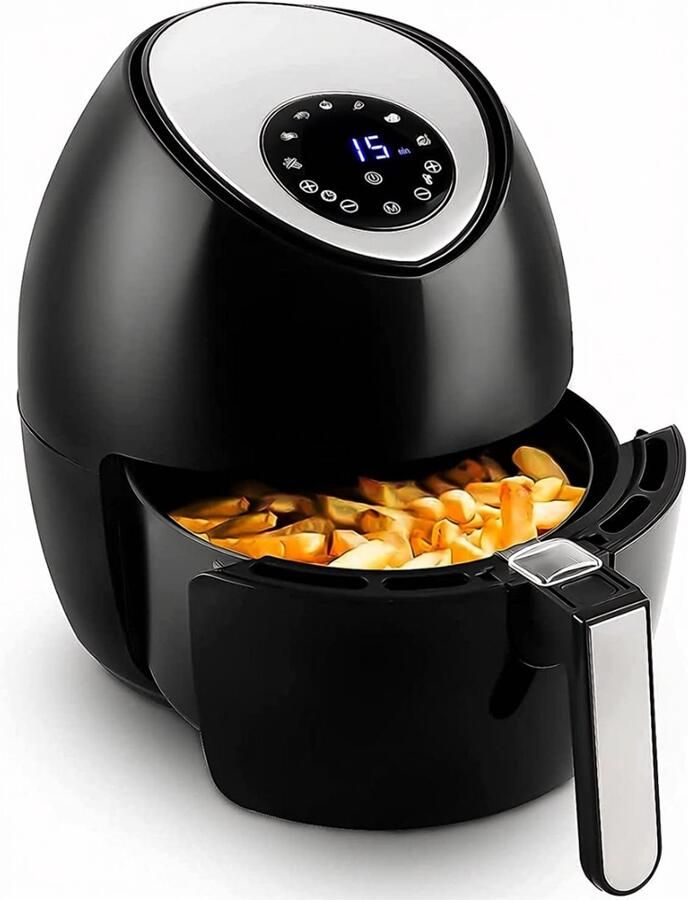 SNJY Mini Airfryer Klein Camping Airfryer 4 5 Liter 1500W Zwart