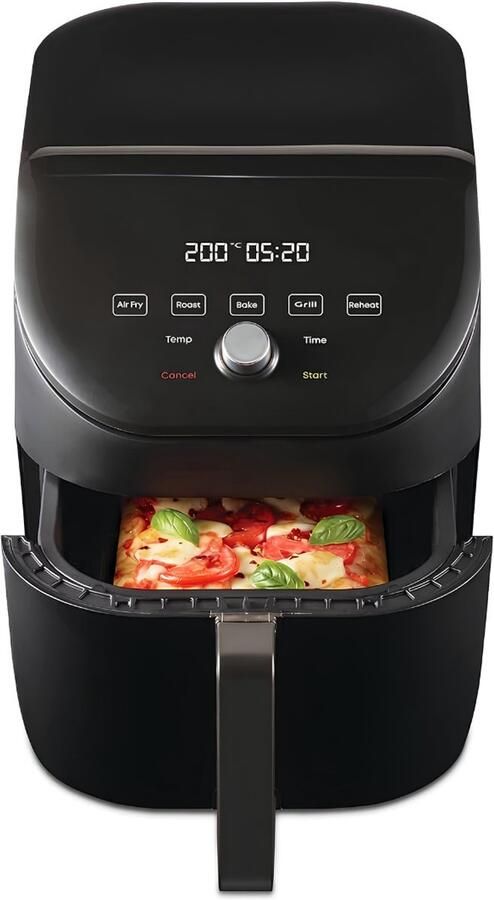 SNJY Mini Airfryer Klein Camping Airfryer 5 7 Liter 5-in-1 1700W Zwart