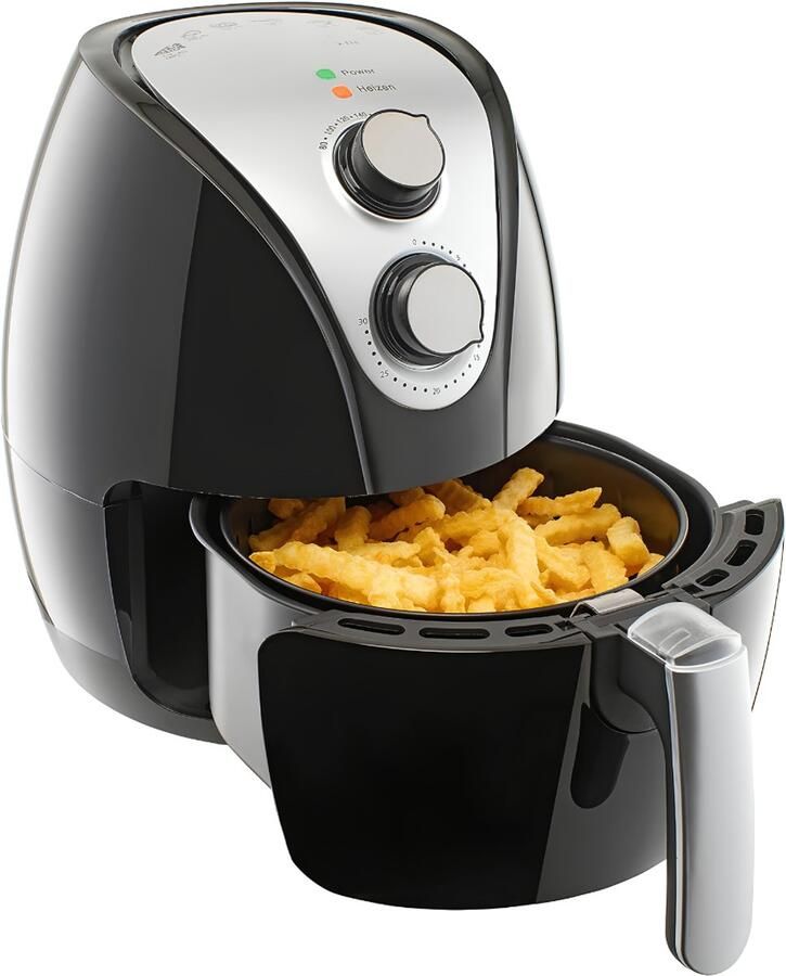 SNJY Mini Airfryer Klein Camping Airfryer 9-in-1 3 6 Liter 1500W Zwart