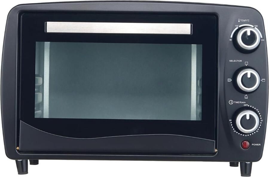 SNJY Mini Oven Vrijstaand Vrijstaande Oven Elektrische Oven Timer tot 60 min 15L 1200W Zwart