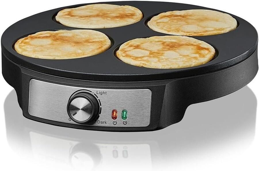 SNJY Pannenkoekenpan Pannenkoekenmaker Mini Pannenkoeken Crepe Maker 1200 W Zwart