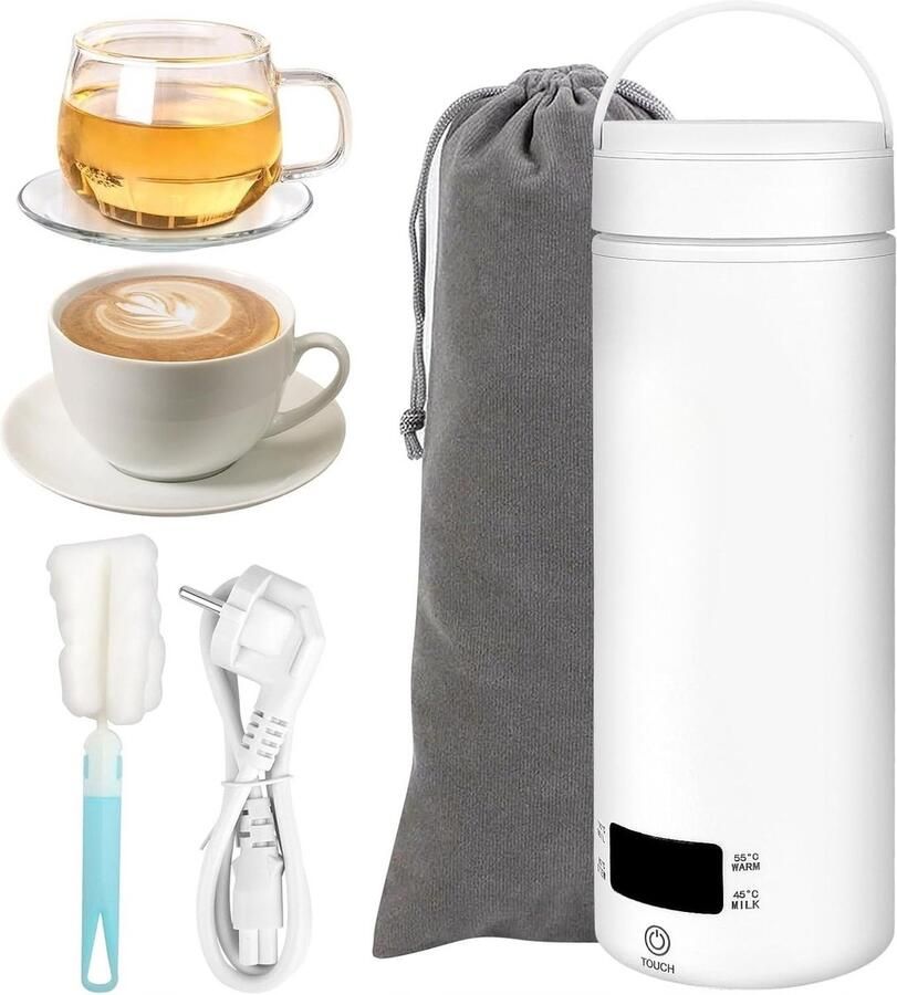 SNJY Reiswaterkoker Mini Waterkoker Draagbare Waterkoker Kleine Waterkoker 300W 0 5L Wit