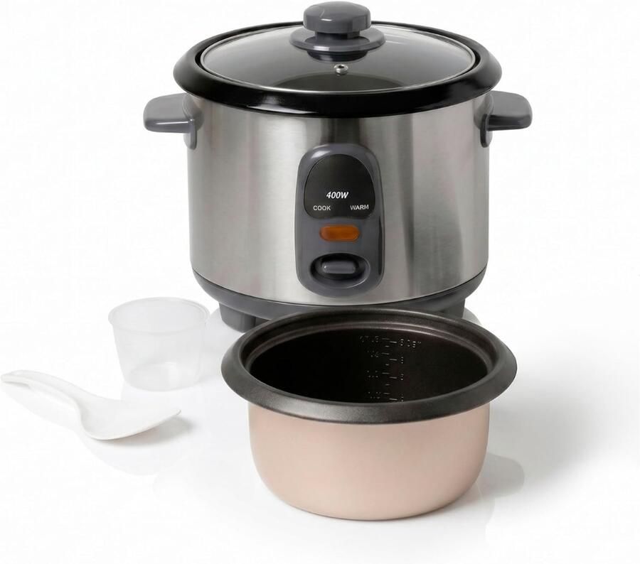 SNJY Rijstkoker Klein Mini Rijstkoker Kleine Rijstkoker 1 Liter 400W Grijs