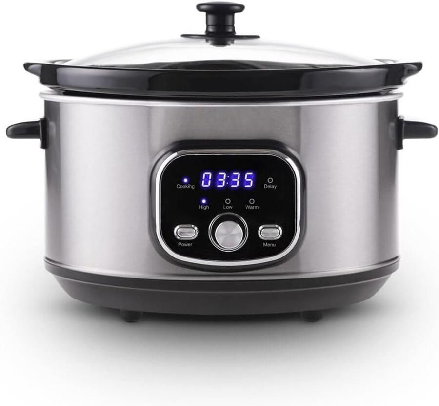 SNJY Slowcooker met Timer Slowcooker Slowcookers 3 5 Liter 200 W Zilver