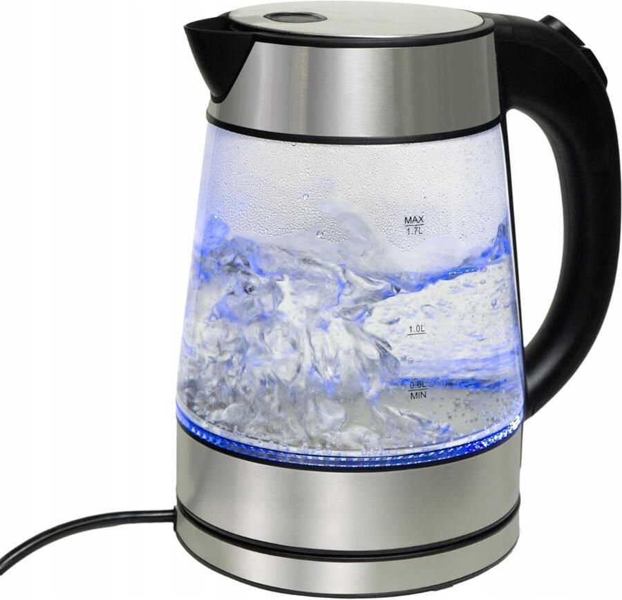 SNJY Waterkoker Glas Glazen Waterkoker Plasticvrij 1 7 L 2200 W Zilver