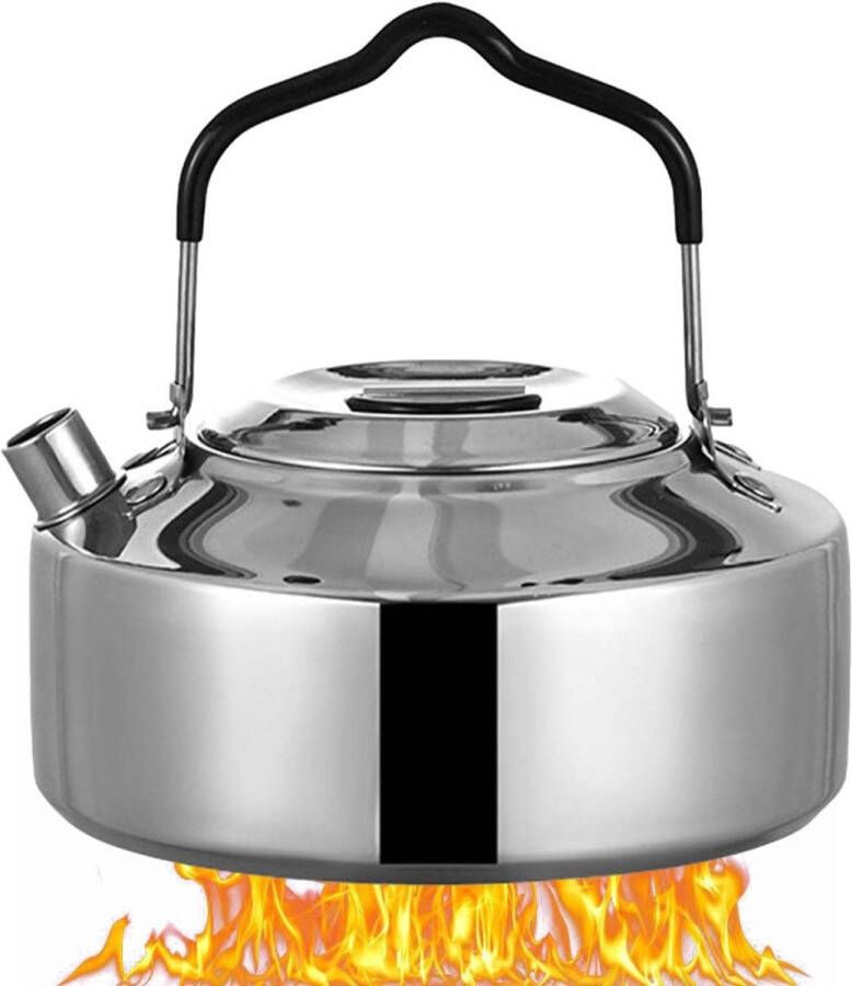 SNQ Dous Stalen campingwaterkoker 1 l buiten draagbare roestvrijstalen waterkoker theeketel camping outdoor wandelen picknickpot waterkoker theepot en koffiepot