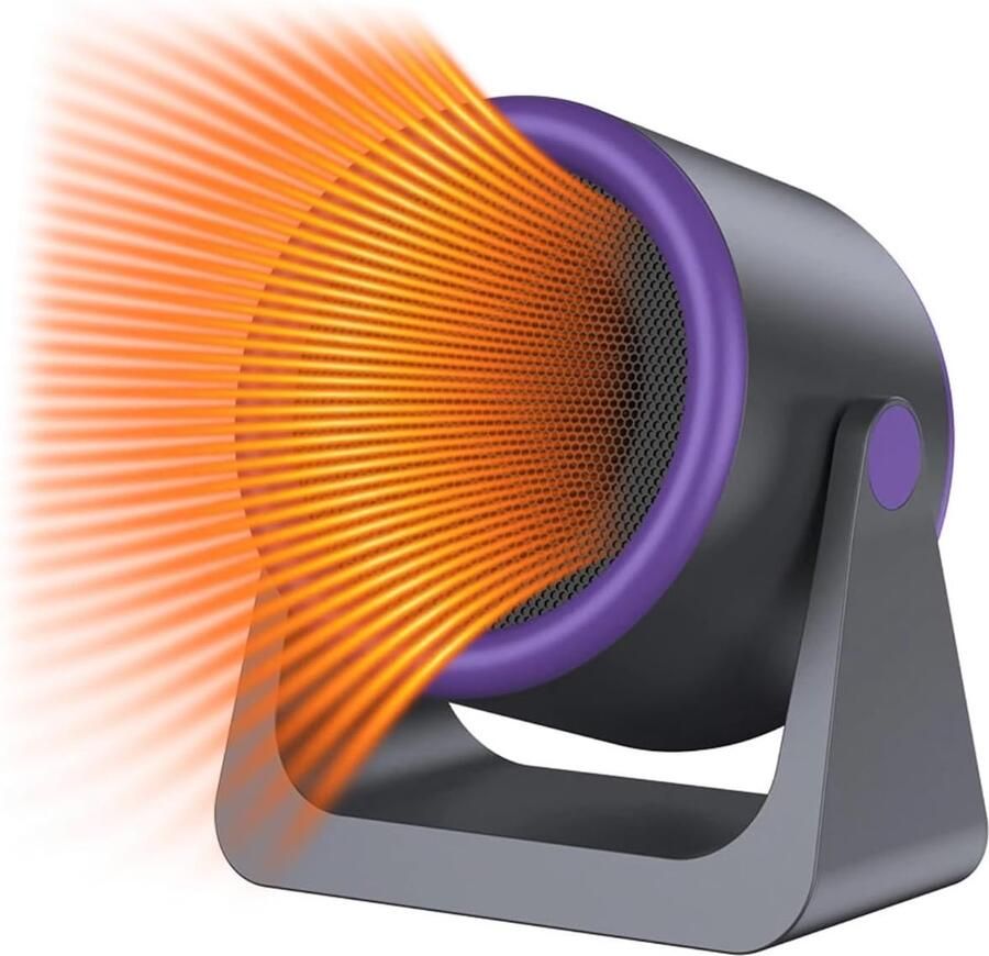 SNQ Draagbare Tafelkachel 500W Elektrische Ruimteverwarmer Energiezuinig 15x14 cm Mini Heteluchtkachel voor Bureau Slaapkamer en Kantoor