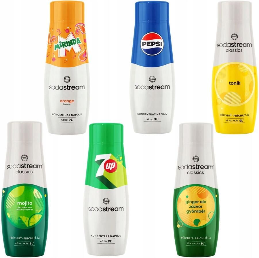 SodaStream PEPSI MIRINDA 7UP MOJITO TONIC TONIC GEMBERSIROOP SET