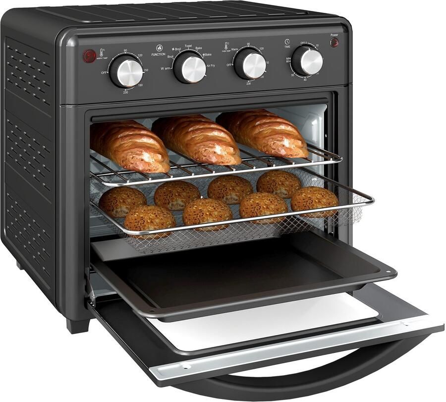Sogiol Mini Oven en Heteluchtfriteuse 30L airfryer 90-230°C 7 Programma's Zwart