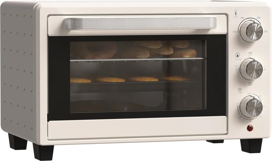 Sogiol Mini Oven Vrijstaande Elektrische Oven Met Timer Crème 21L 1400W Temperatuur regelbaar tot 230 °C