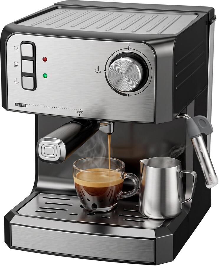 Homcom Coffee Maker-Edelstahl-29 x 22 x 28 cm-Schwarz