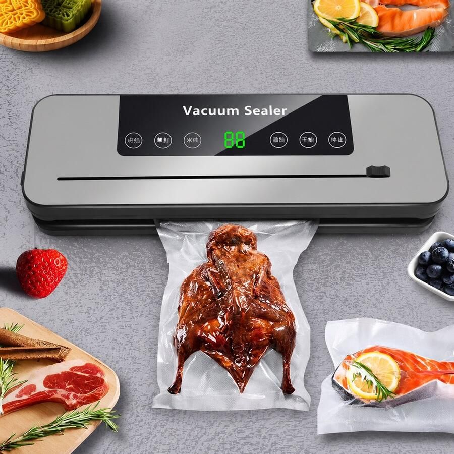 Sogiol Vacumeermachine Vacuummachines Vacuum verpakken Incl. 30 Vacumeerzakken(20*30)- Ingebouwde snijder