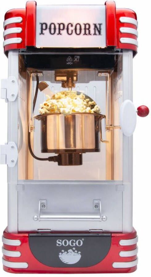 SOGO Human Technology PAL-SS-11350 Popcornmaker Zilver-rood - Foto 2