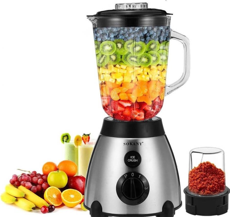 Sokany Blender 2 in 1 Blender 400W Purpose Blender Power Nutri 2-in-1 Blender 400 Watt Blender -Blender To Go Kleine Blender Mini Blender To Go