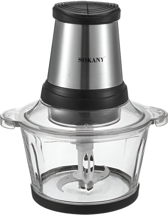 Sokany Elektrische Hakmolen 800W 2L met RVS Dubbele Snelheid Messen Grijs