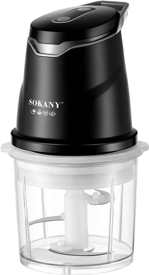 Sokany Mini Elektrische Hakmolen 300W Capaciteit 0.7L met Roestvrijstalen Messen Zwart