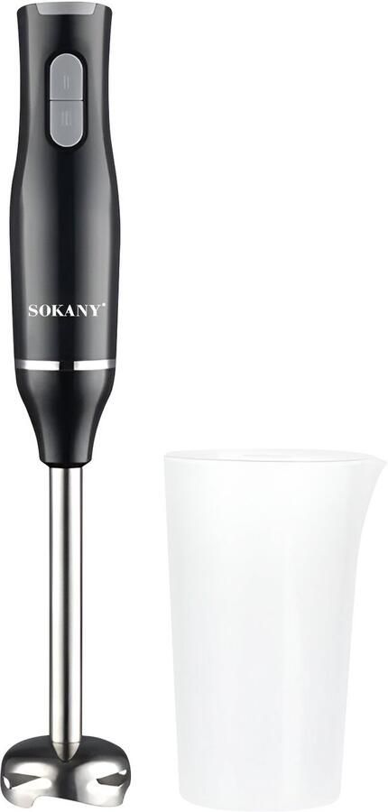Sokany Staafmixer 400W met 2 snelheden roestvrij staal met beker Zwart