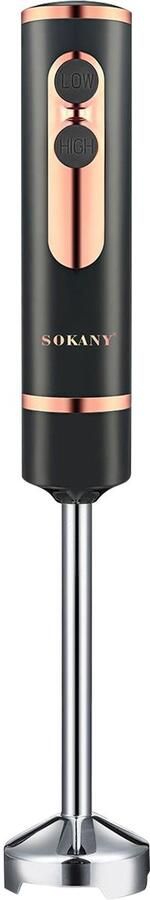 Sokany Staafmixer 600W met RVS Mes en Ergonomische Handgreep Zwart