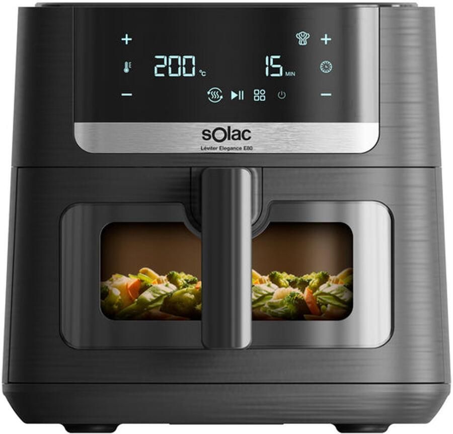 Solac FA1801 Enkel 8 l Vrijstaand 1800 W Heteluchtfriteuse Zwart