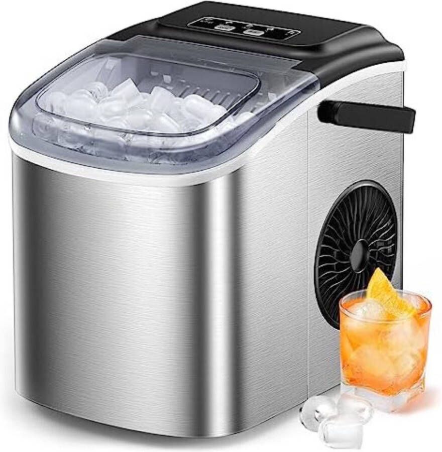 Solacis Ijsblokjesmachine Ijsmachine Ijsblokjes machine 2 verschillende groottes Binnen 6-8 minuten klaar Tot 12kg per uur