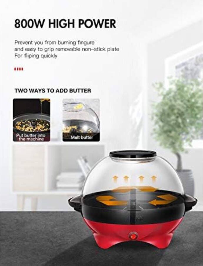 Solacis Popcorn machine Popcorn Popcornmakers Popcornmachine 5l inhoud 800W Perfect voor een feestje!