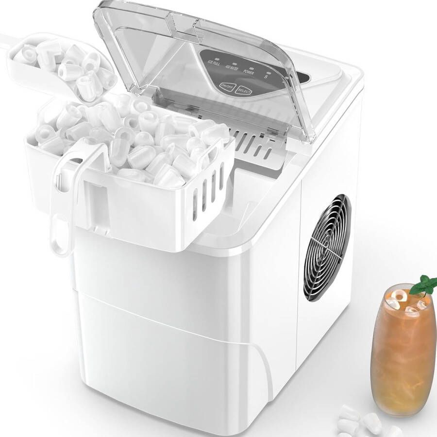 Solene IJsblokjesmachine IJsblokjesmaker Ice Cube Maker – Zelfreinigende Functie Met IJsschep Watertank Draagbaar Voor Thuis Feest Kantoor