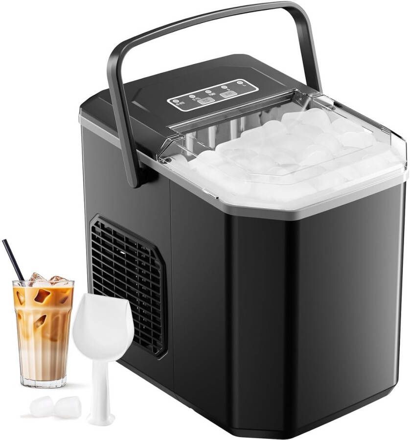 Solene IJsblokjesmachine IJsblokjesmaker Ice Cube Maker – Zelfreinigende Functie Met IJsschep Watertank Draagbaar Voor Thuis Feest Kantoor