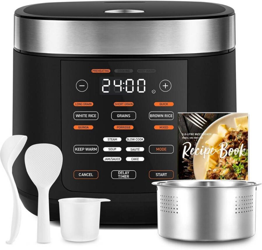 Solene Rijstkoker Met Stomer Warmhoudfunctie Multicooker Rice Cooker 2 Tot 5 Personen Elektrische Rijstkoker Compact En Handig In Gebruik
