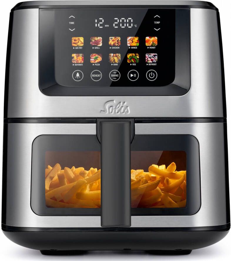 Solis Airfryer Air Fry & Dry XL Multifunctionele Heteluchtfriteuse 40 tot 230 Graden 7.5L 10 Verschillende Programma's Zwart