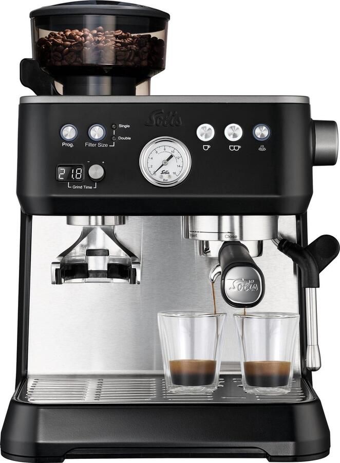 Solis Grind & Infuse Perfetta 1019 Espressomachine Pistonmachine Koffiemachine met Bonen Zwart