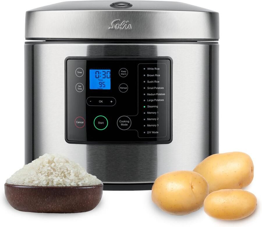 Solis Rice & Potato Cooker 8161 Aardappel- en Rijstkoker RVS Zilver - Foto 3