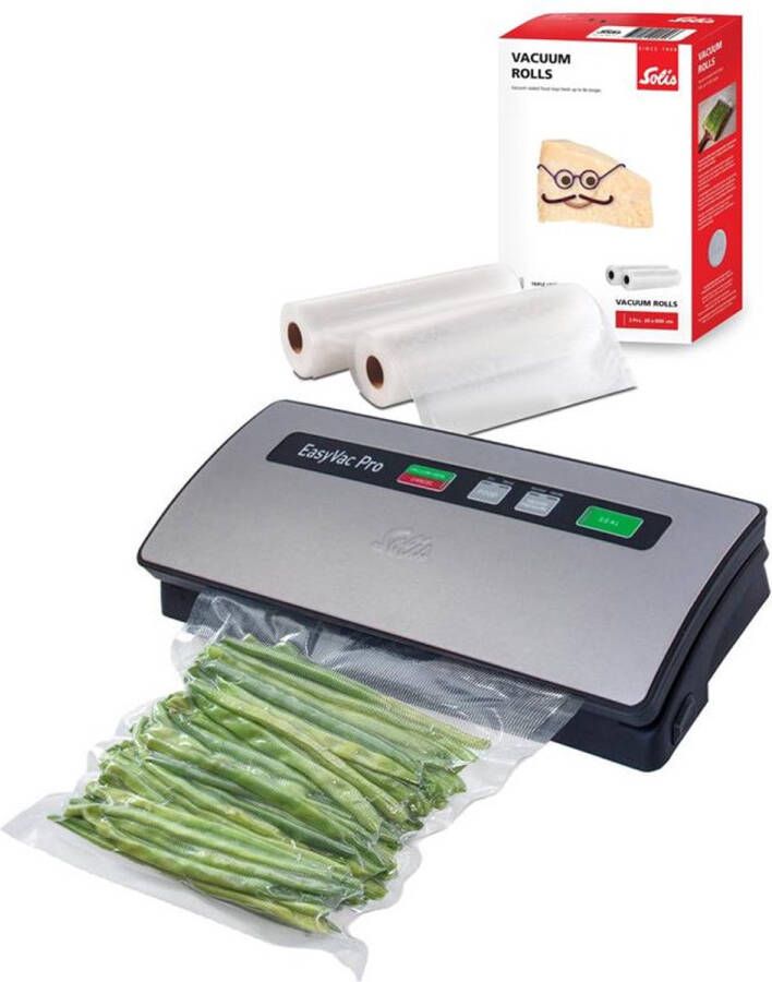 Solis Vac Pro 569 Vacumeermachine Vacuum Sealer Vacuummachine met Slangaansluiting + 2 Vacuumrollen 20 x 600 cm
