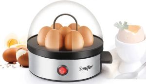 Sonifer Elektrische eierkoker Tot 7 eieren Magnetron Makkelijke bediening met automatische stopfunctie en alarm Inclusief maatbeker en eierprikker