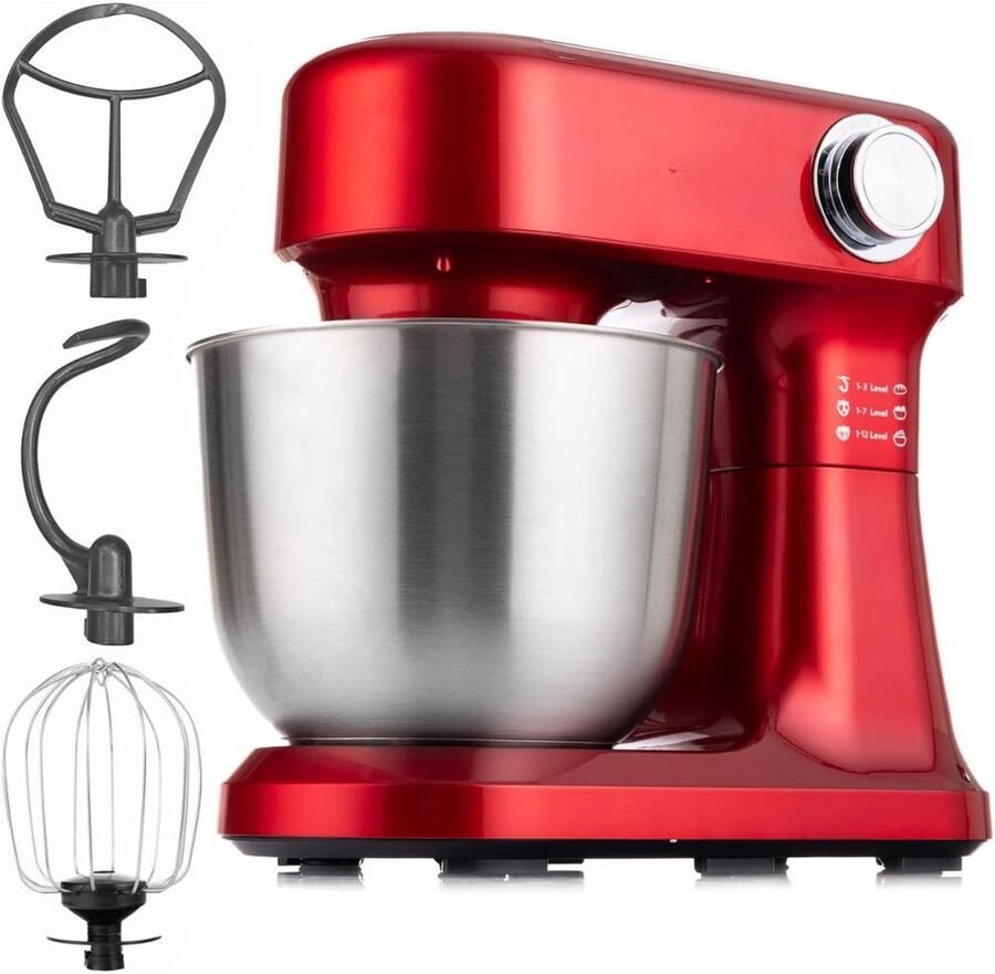 SP Deegmachine Kneedmachine Mixer met Kneedhaak Rood 23cm x 34cm x 36cm