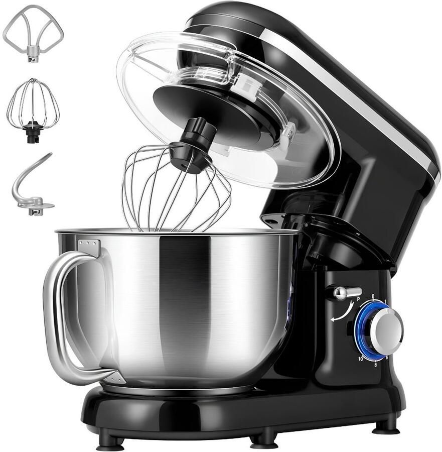 SP Deegmachine Kneedmachine Mixer met Kneedhaak Zwart 39cm x 22cm x 48cm