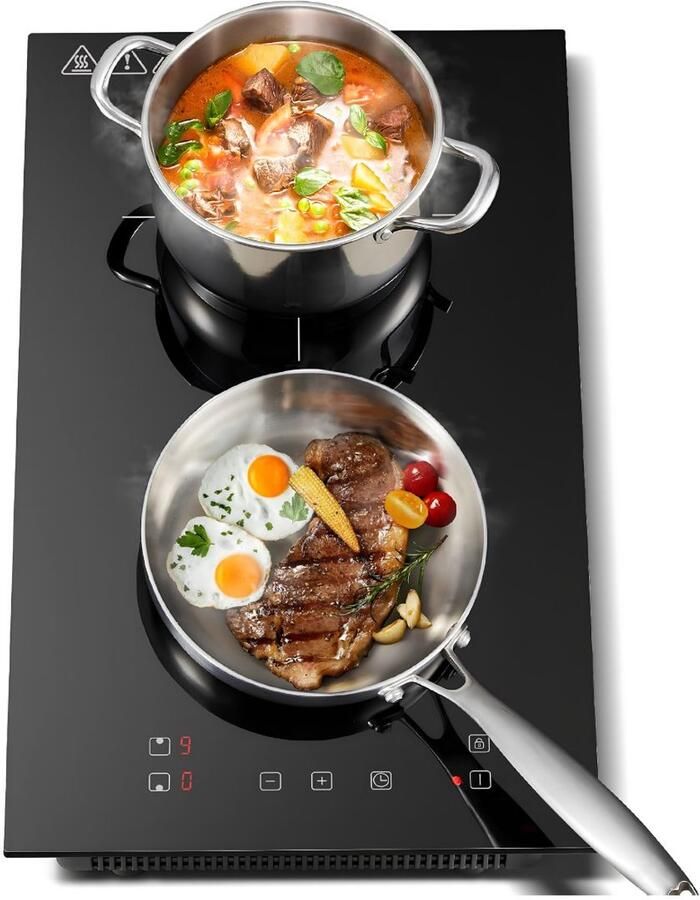 SP Inductie Kookplaat Ingebouwde Inductiekookplaat met 2 Kookzones Zwart 52cm x 30cm x 7cm
