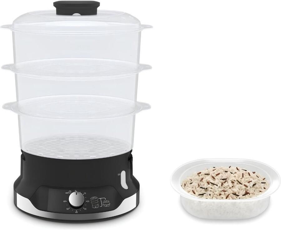 SP Slowcooker Elektrische Stoompan UltraCompact Zwart Wit 31cm x 28cm x 27cm