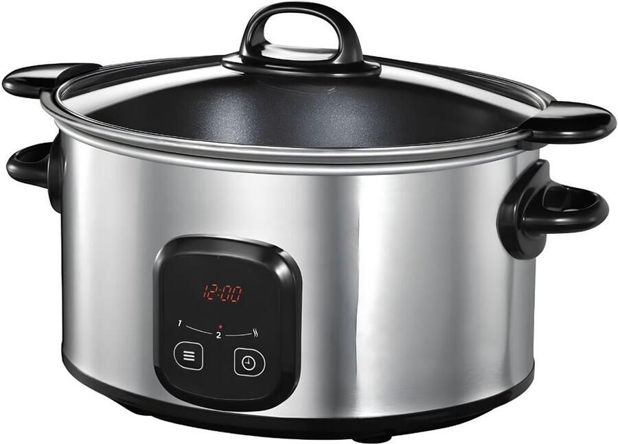 SP Slowcooker Elektrische Stoompan UltraCompact Zwart Zilver 26cm x 35cm x 36cm