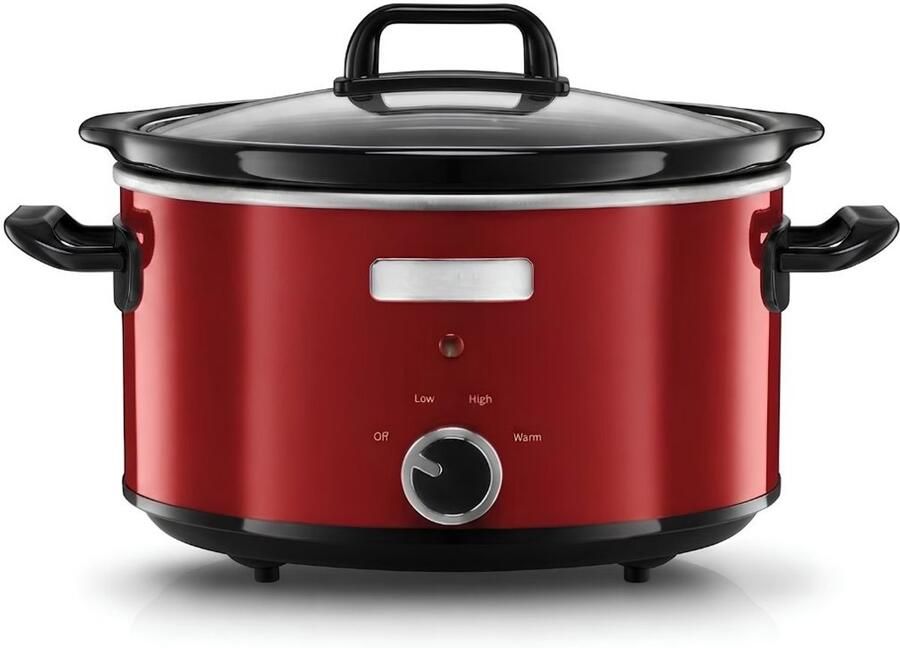 SP Slowcooker Warmhoudfunctie Keramische Binnenpan Rood 24cm x 31cm x 33cm