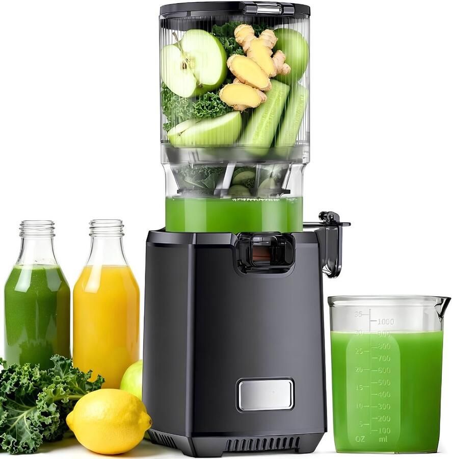 SP Slowjuicer Sapcentrifuge Juicer voor Groenten en Fruit Zwart 21cm x 20cm x 43cm
