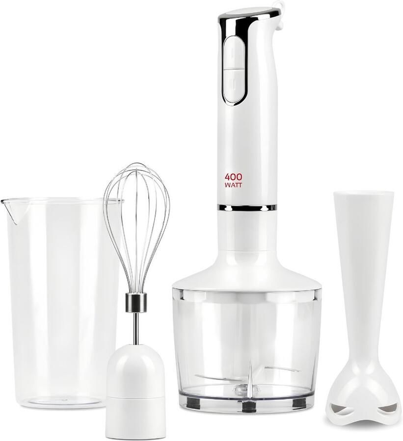 SP Staafmixer Set Staafmixer met Accessoireset 3-in-1 Mixer en Garde Wit 6cm x 6cm x 37cm